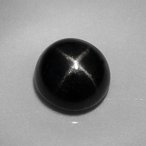 Diopsido estrella negro natural de 1,84 ct, corte redondo, opaco