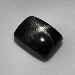 Diopsido estrella negro natural de 1,87 ct, baguette, opaco