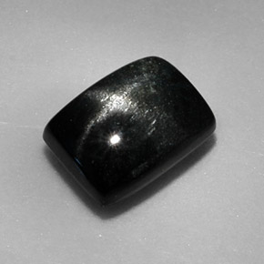 Diopsido estrella negro natural de 1,87 ct, baguette, opaco