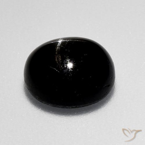 Diopsido estrella negro natural de 3,24 ct, corte redondo, opaco