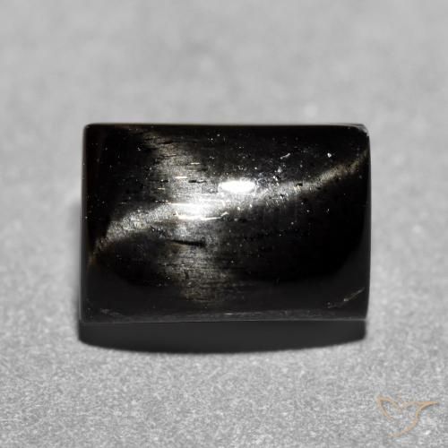 Diópsido Estrella Negro natural de 1.89 ct, Corte Baguette, Opaco