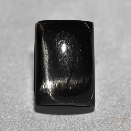 Diópsido Estrella Negro natural de 1.89 ct, Corte Baguette, Opaco