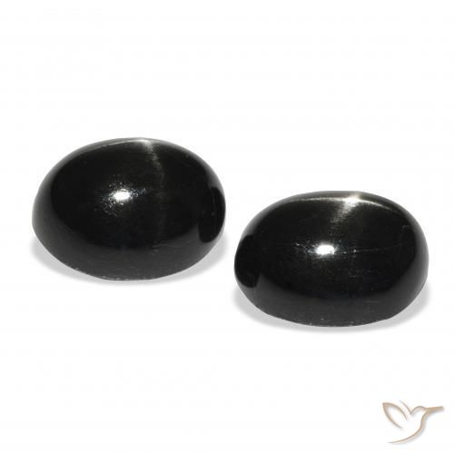 Gemas de Diópsido Estrella Negro natural de 10.31 ct, Ovalada, Opaco