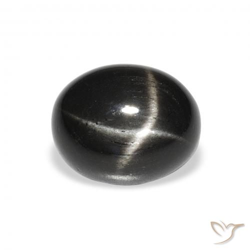 5.02ct Natural Negro Diópsido Estrella, Ovalada, Opaco