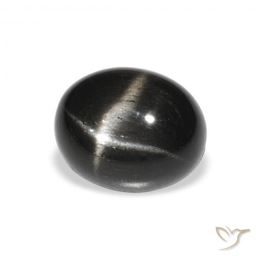 Diópsido Estrella Negro natural de 5.02 ct, Ovalada, Opaco