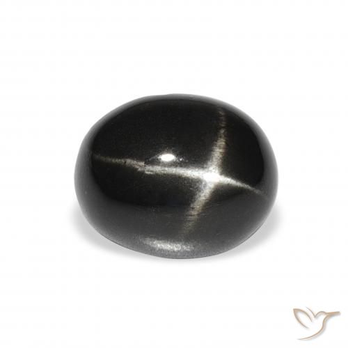 4.92ct Natural Negro Diópsido Estrella, Ovalada, Opaco