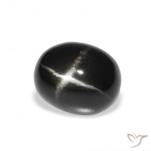 Diópsido Estrella Negro natural de 4.92 ct, Ovalada, Opaco
