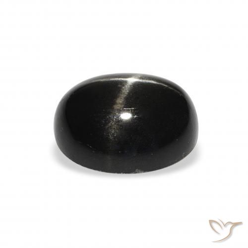 Diópsido Estrella Negro natural de 4.92 ct, Ovalada, Opaco