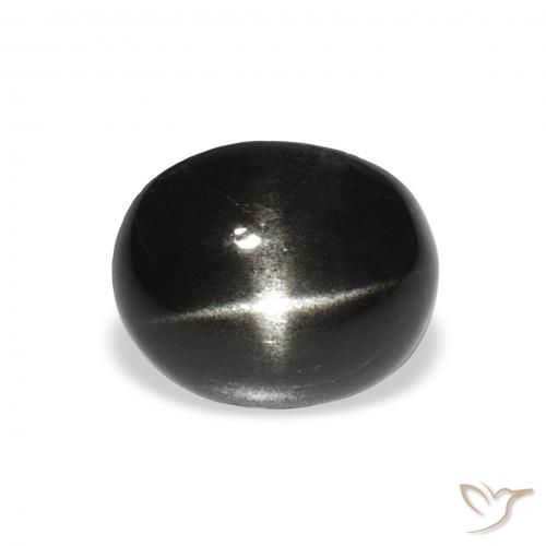 3.60ct Natural Negro Diópsido Estrella, Ovalada, Opaco