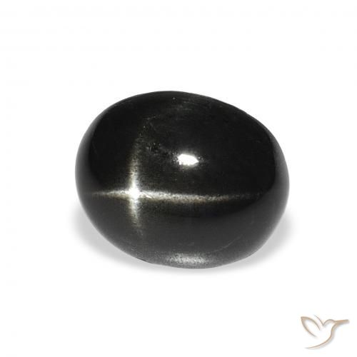 Diópsido Estrella Negro natural de 3.60 ct, Ovalada, Opaco