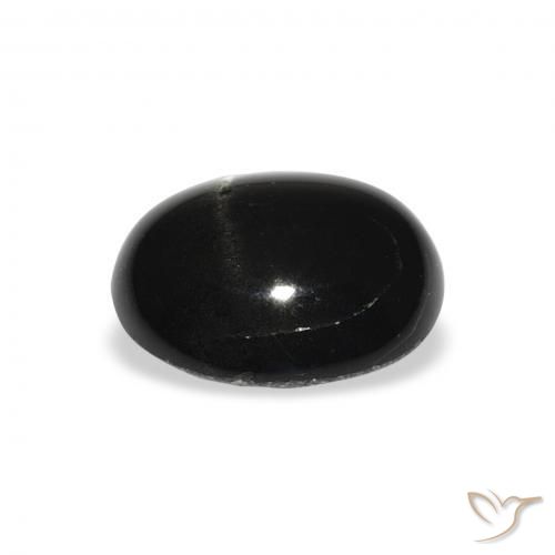 Diópsido Estrella Negro natural de 3.60 ct, Ovalada, Opaco