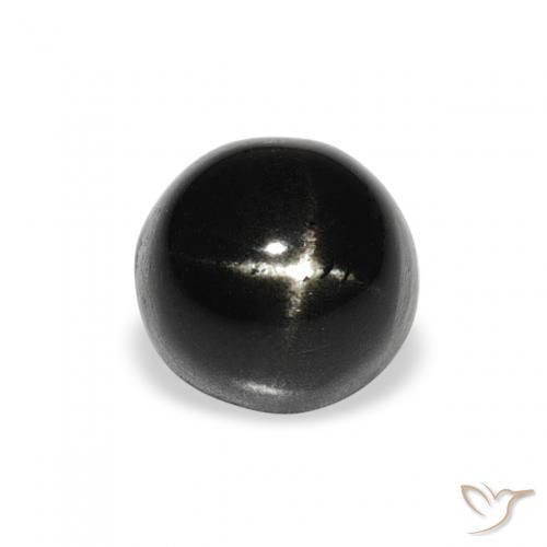 2.19ct Natural Negro Diópsido Estrella, Redondo, Opaco
