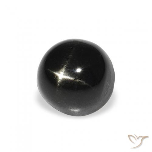 Diópsido Estrella Negro natural de 2.19 ct, Redondo, Opaco