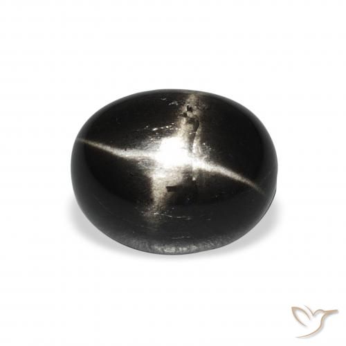 4.73ct Natural Negro Diópsido Estrella, Ovalada, Opaco