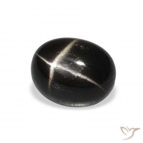 Diópsido Estrella Negro natural de 4.73 ct, Ovalada, Opaco