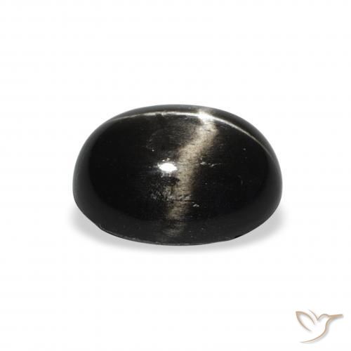Diópsido Estrella Negro natural de 4.73 ct, Ovalada, Opaco