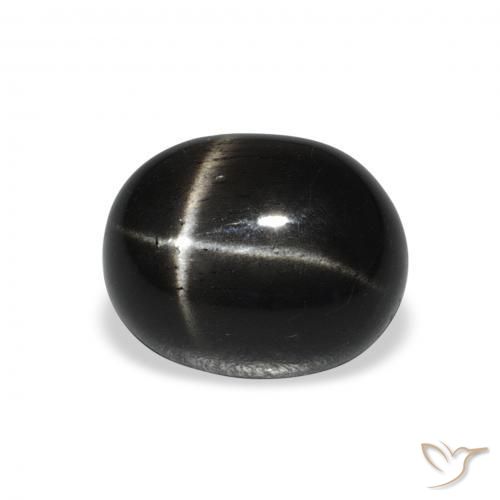 Diópsido Estrella Negro natural de 5.15 ct, Ovalada, Opaco