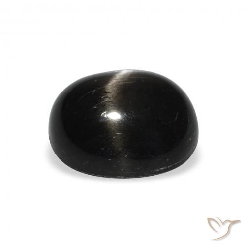 Diópsido Estrella Negro natural de 5.15 ct, Ovalada, Opaco