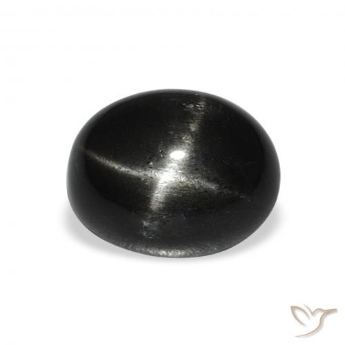 4.68ct Natural Negro Diópsido Estrella, Ovalada, Opaco