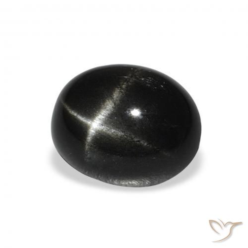 Diópsido Estrella Negro natural de 4.68 ct, Ovalada, Opaco