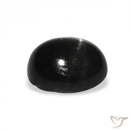 Diópsido Estrella Negro natural de 4.68 ct, Ovalada, Opaco