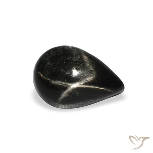 2.46ct Natural Negro Diópsido Estrella, En forma de pera, Opaco