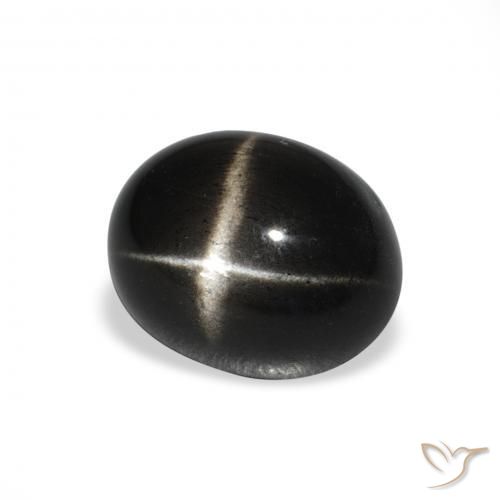 Diópsido Estrella Negro natural de 5.00 ct, Ovalada, Opaco