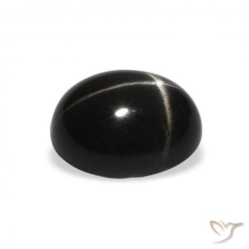 Diópsido Estrella Negro natural de 5.00 ct, Ovalada, Opaco