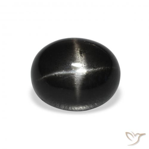 Diópsido Estrella Negro natural de 4.97 ct, Ovalada, Opaco