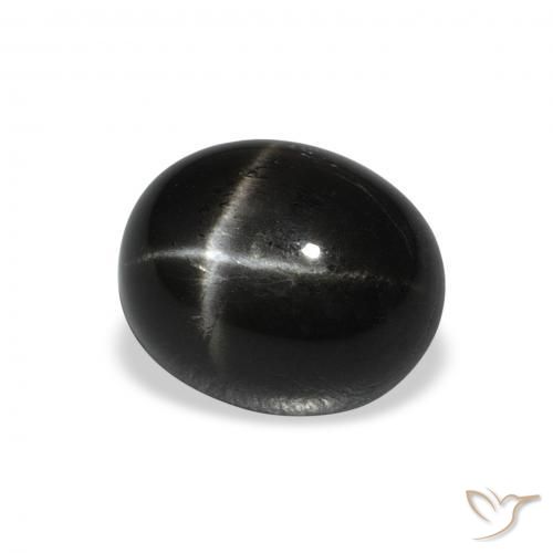 Diópsido Estrella Negro natural de 4.97 ct, Ovalada, Opaco