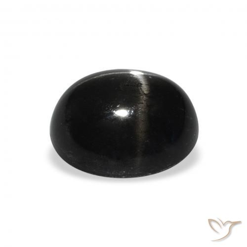 Diópsido Estrella Negro natural de 4.97 ct, Ovalada, Opaco