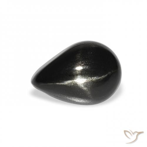 2.91ct Natural Negro Diópsido Estrella, En forma de pera, Opaco