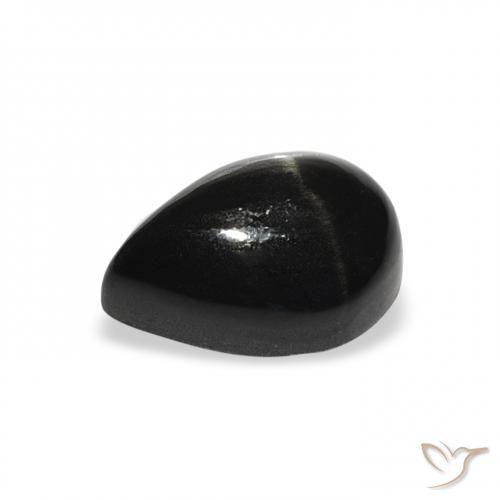 Diópsido Estrella Negro natural de 2.91 ct, En forma de pera, Opaco