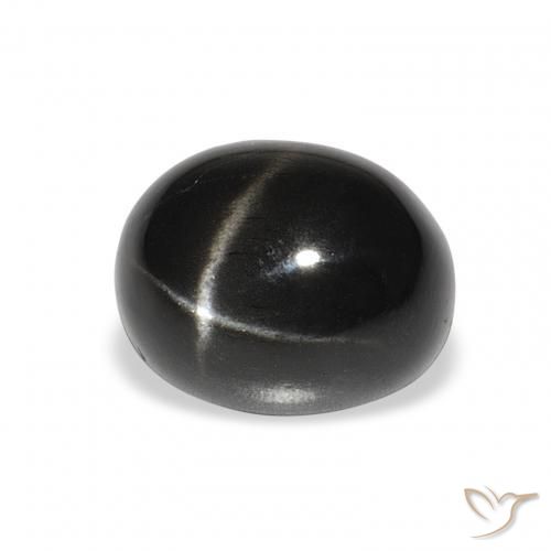 Diópsido Estrella Negro natural de 5.51 ct, Ovalada, Opaco
