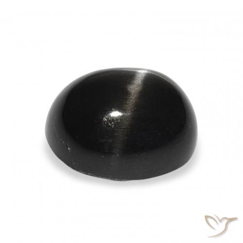 Diópsido Estrella Negro natural de 5.51 ct, Ovalada, Opaco