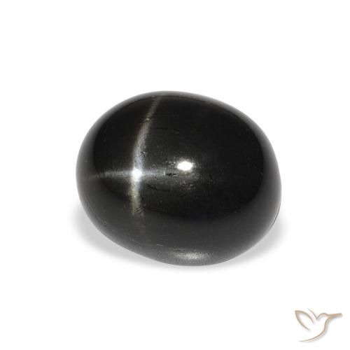 Diópsido Estrella Negro natural de 5.42 ct, Ovalada, Opaco