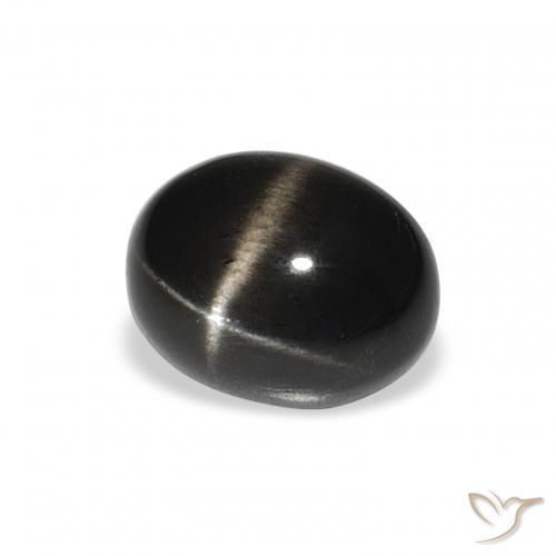 Diópsido Estrella Negro natural de 3.08 ct, Ovalada, Opaco