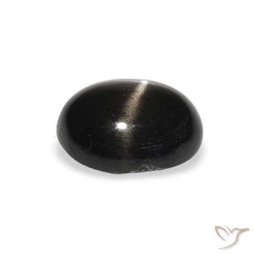 Diópsido Estrella Negro natural de 3.08 ct, Ovalada, Opaco