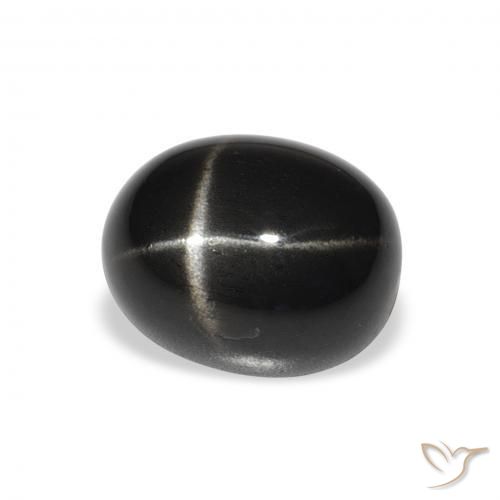 Diópsido Estrella Negro natural de 4.60 ct, Ovalada, Opaco