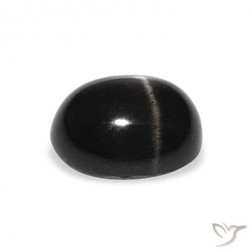 Diópsido Estrella Negro natural de 4.60 ct, Ovalada, Opaco