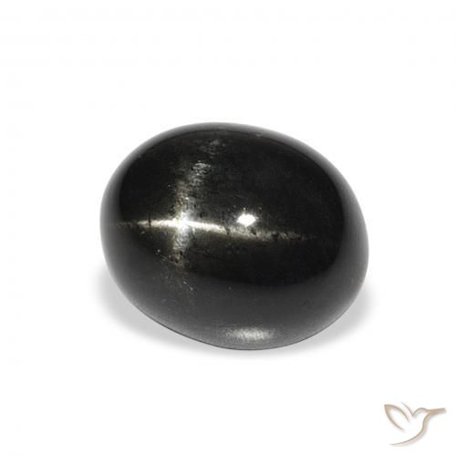 Diópsido Estrella Negro natural de 5.78 ct, Ovalada, Opaco