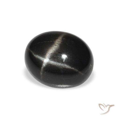 Diópsido Estrella Negro natural de 4.32 ct, Ovalada, Opaco
