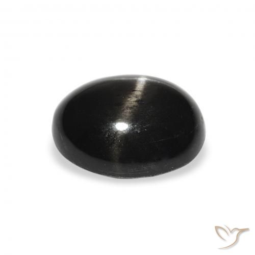 Diópsido Estrella Negro natural de 4.32 ct, Ovalada, Opaco