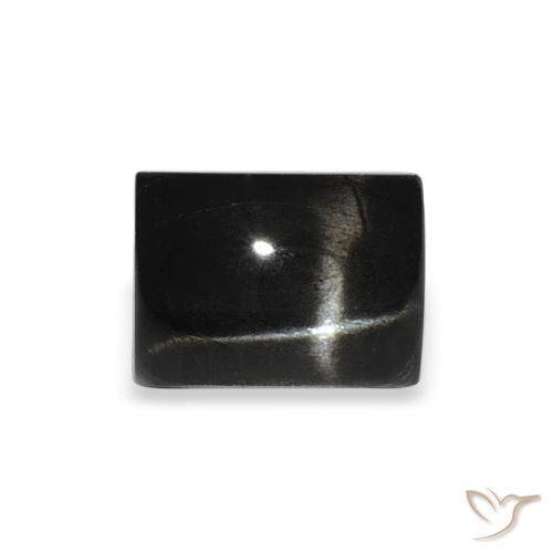3.12ct Natural Negro Diópsido Estrella, Corte Baguette, Opaco