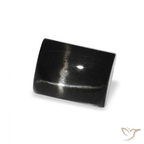 Diópsido Estrella Negro natural de 3.12 ct, Corte Baguette, Opaco
