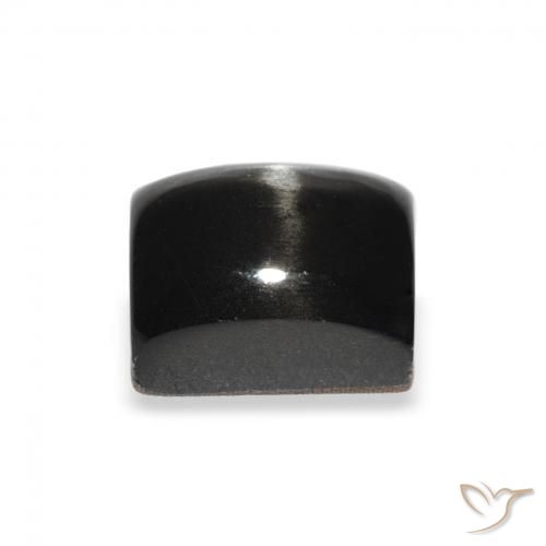 Diópsido Estrella Negro natural de 3.12 ct, Corte Baguette, Opaco