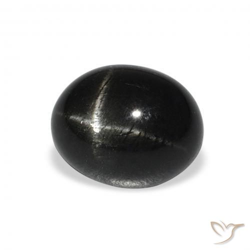 Diópsido Estrella Negro natural de 5.84 ct, Ovalada, Opaco