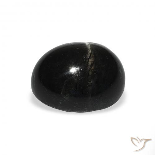 Diópsido Estrella Negro natural de 5.84 ct, Ovalada, Opaco