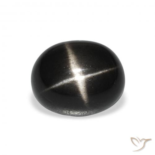 5.56ct Natural Negro Diópsido Estrella, Ovalada, Opaco