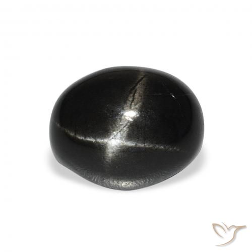 5.55ct Natural Negro Diópsido Estrella, Ovalada, Opaco